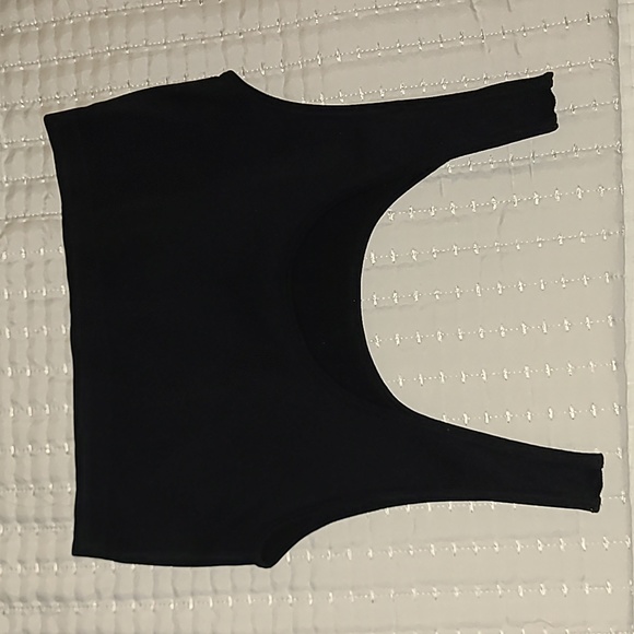 Pull & Bear Black Ribbed Tank Crop Top - Picture 3 of 3